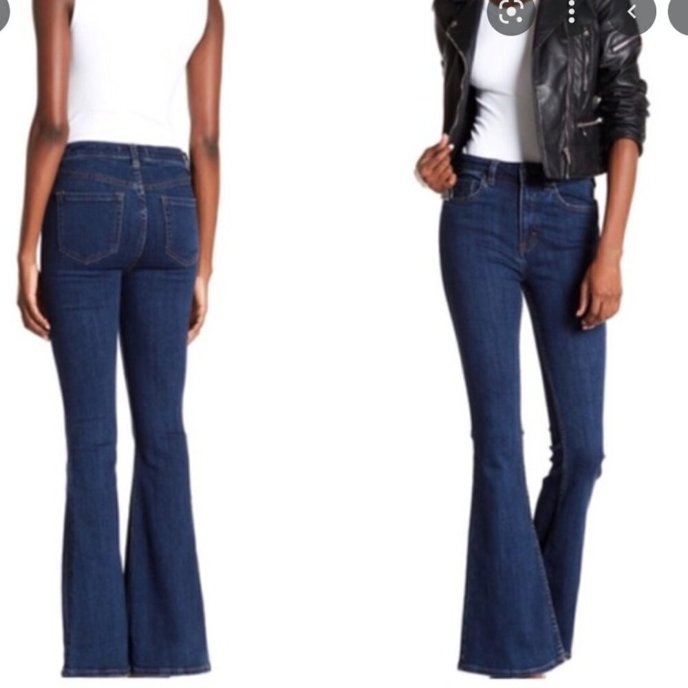 Free People Wide Leg Boot Cut Flare Jeans size 27
